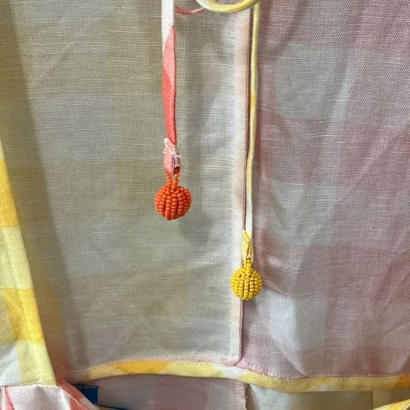 FARM RIO (by Anthropologie) Gingham Colorblock Contrast Romper, Size S - Picture 12 of 13